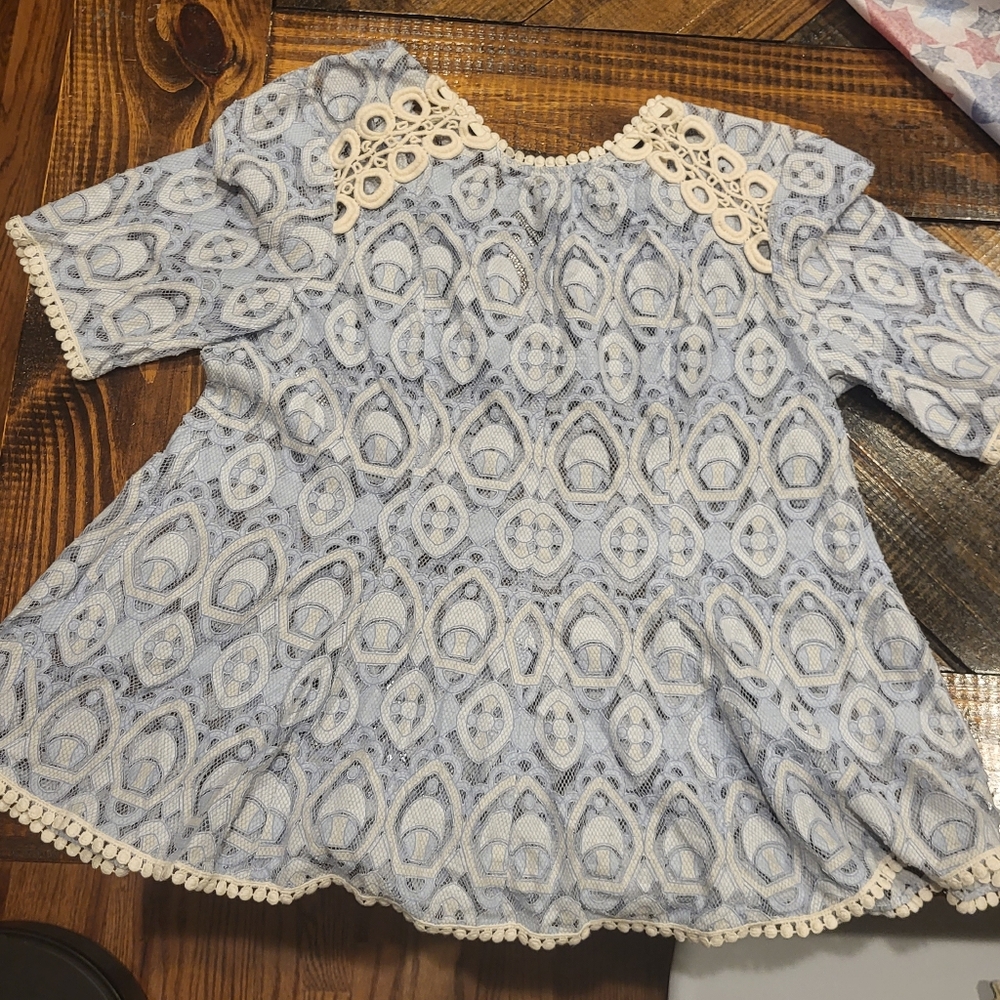HD in Paris Anthropologie blue lace top